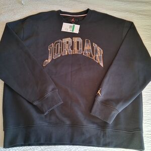 Air Jordan Esdentials 85 Crest Plaid Fleece Swearshirt DV1574-011 XL NWT
